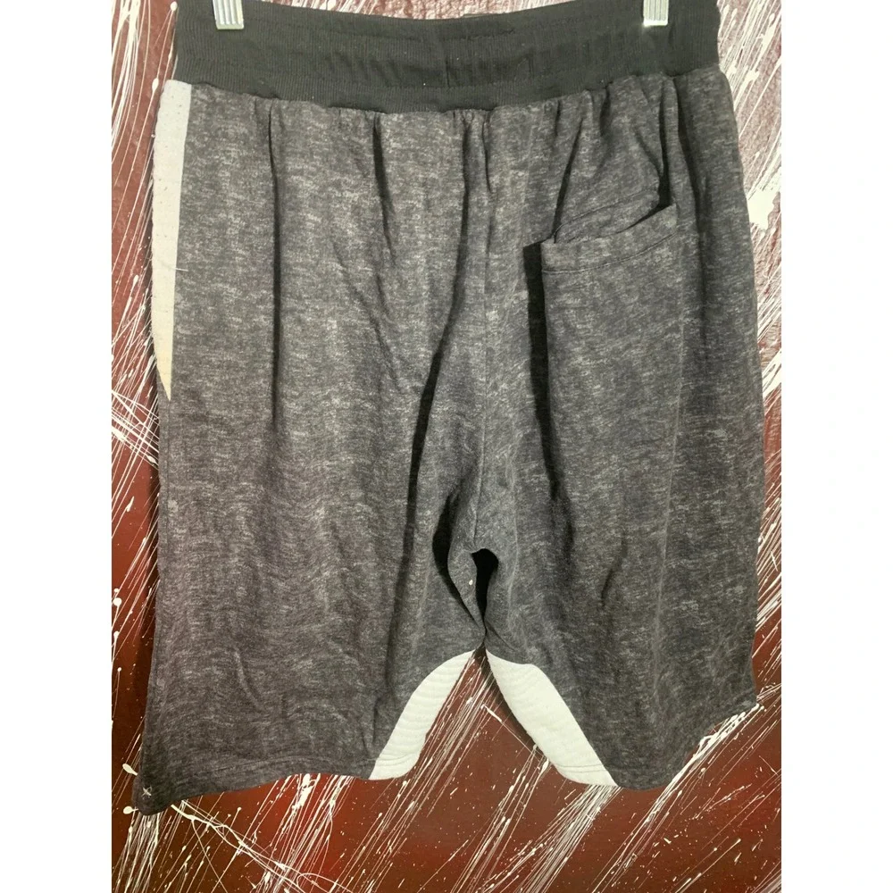 Encrypted Supply Co Mens 3X Gray Fleece Shorts Quilted Panels Drawstring Casual